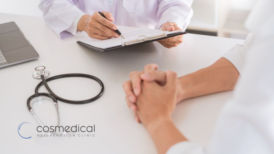 woman speaking with doctor