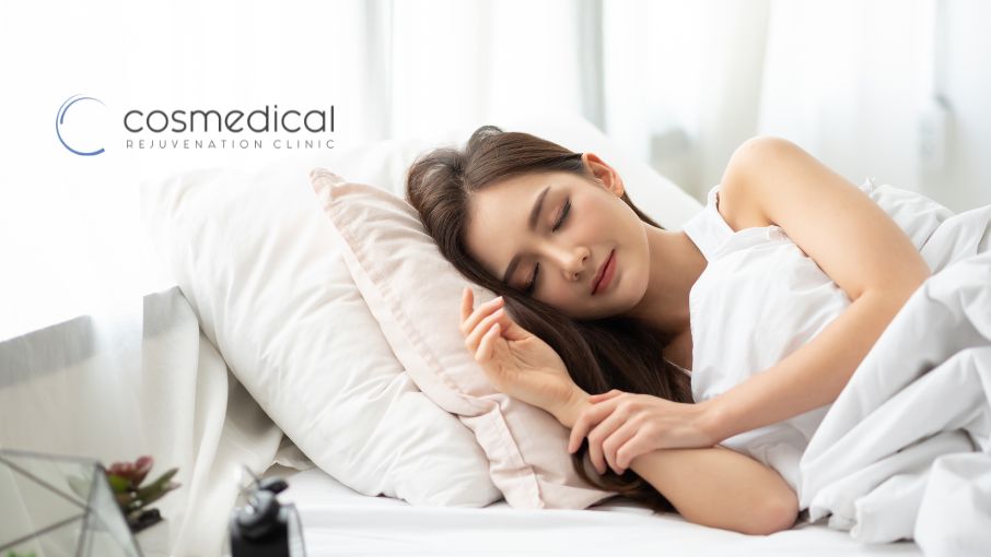 woman sleeping after rhinoplasty