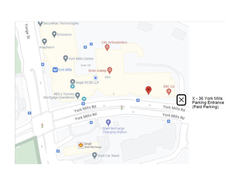 Map showing Cosmedical Rejuvenation Clinic location at Yonge and York Mills