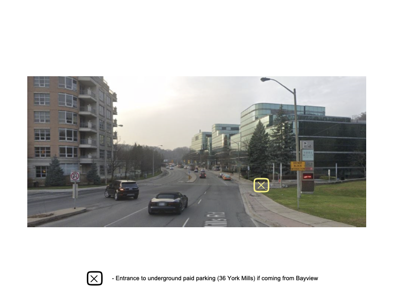 Parking entrance at 36 York Mills Road