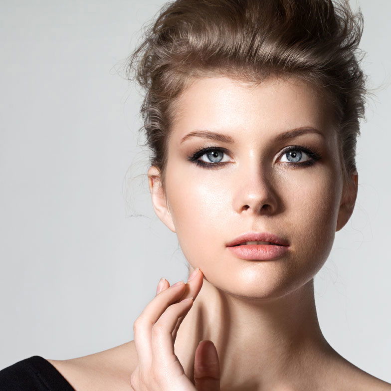 blonde woman with smooth skin