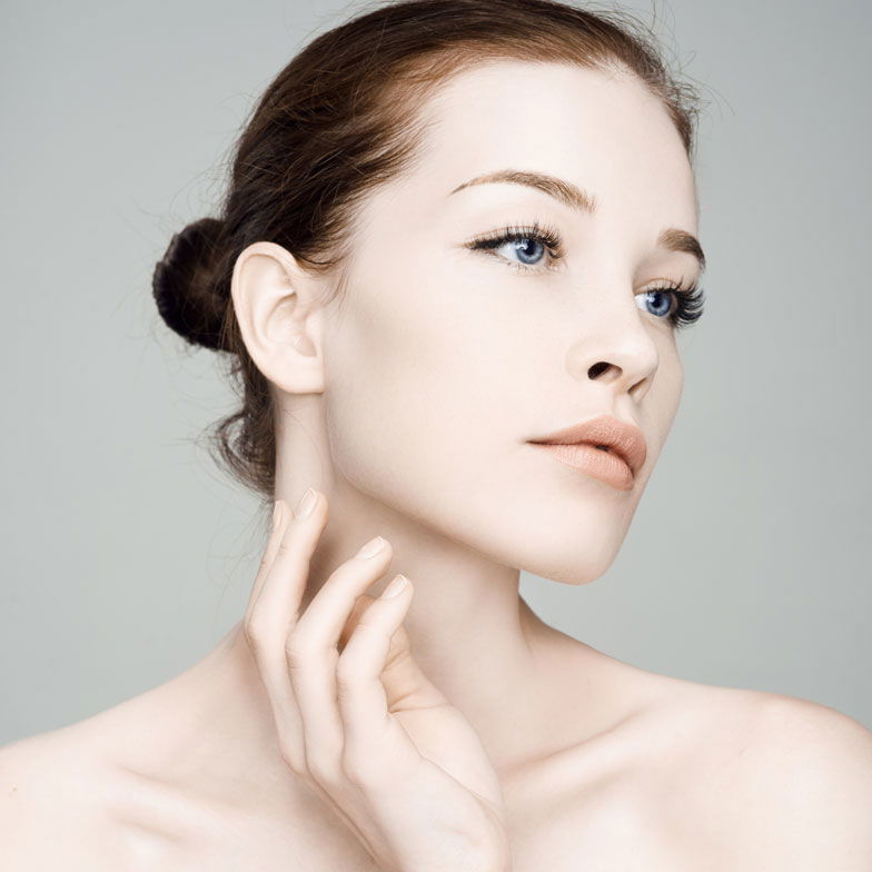 beautiful woman with clear skin