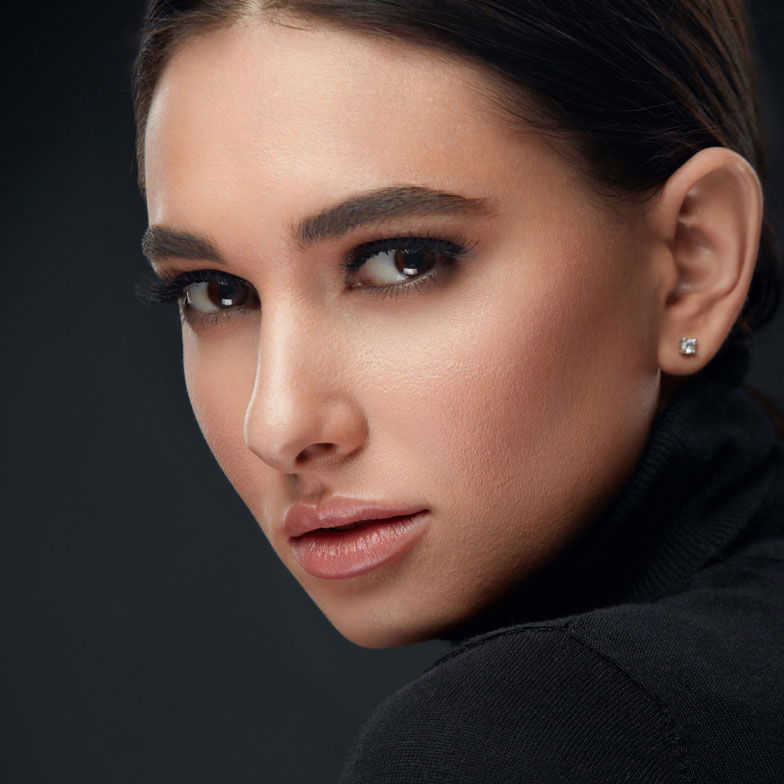 beautiful woman with clear skin